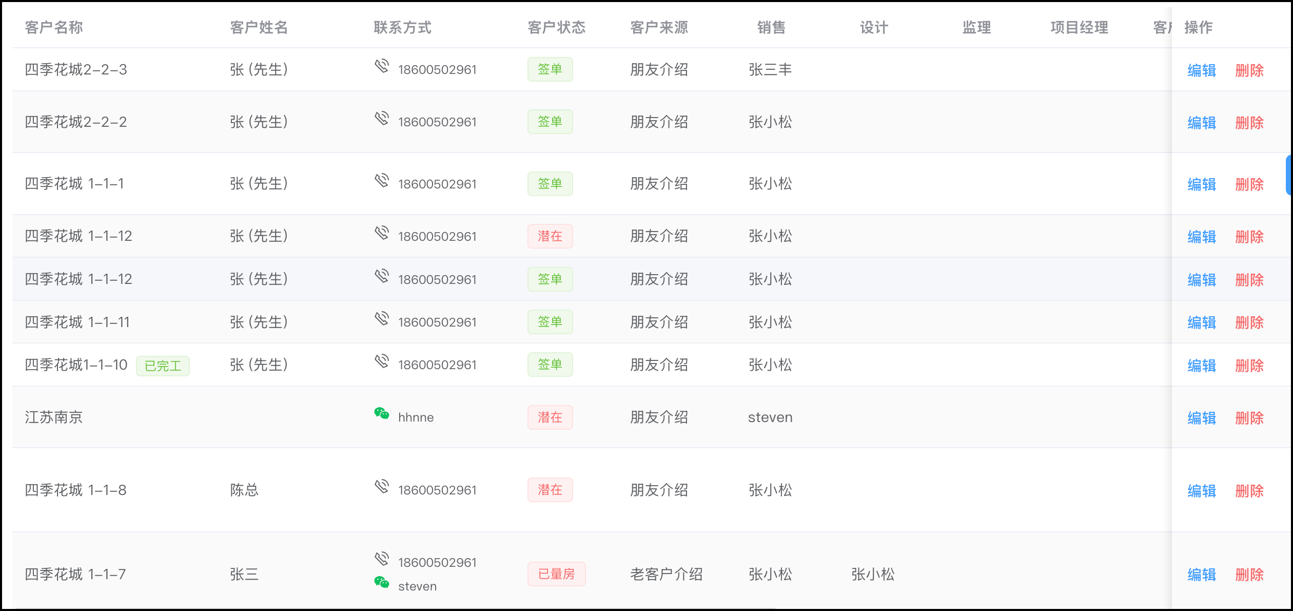 装企宝CRM客户管理系统界面